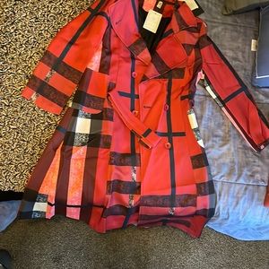 Plaid Trench Coat
